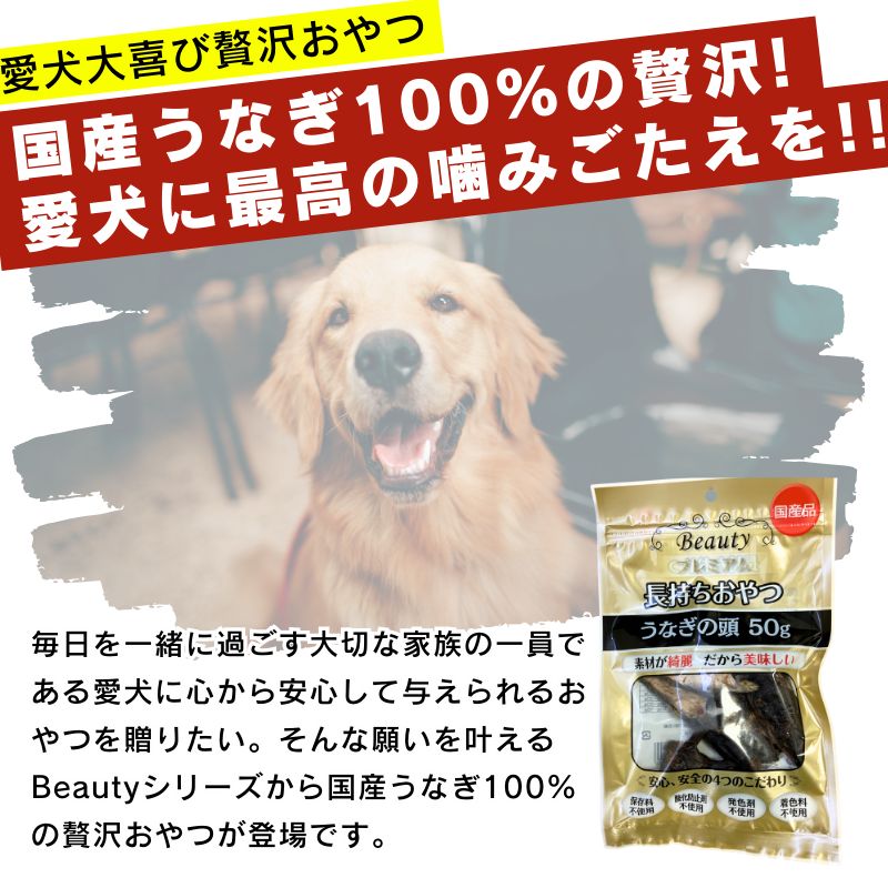 ビューティー長持ちおやつ うなぎの頭 50g×50袋 ドッグフード 犬用