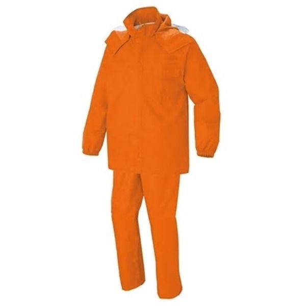 耐水圧10 000mmH2O撥水防水レインウェアー オレンジ M