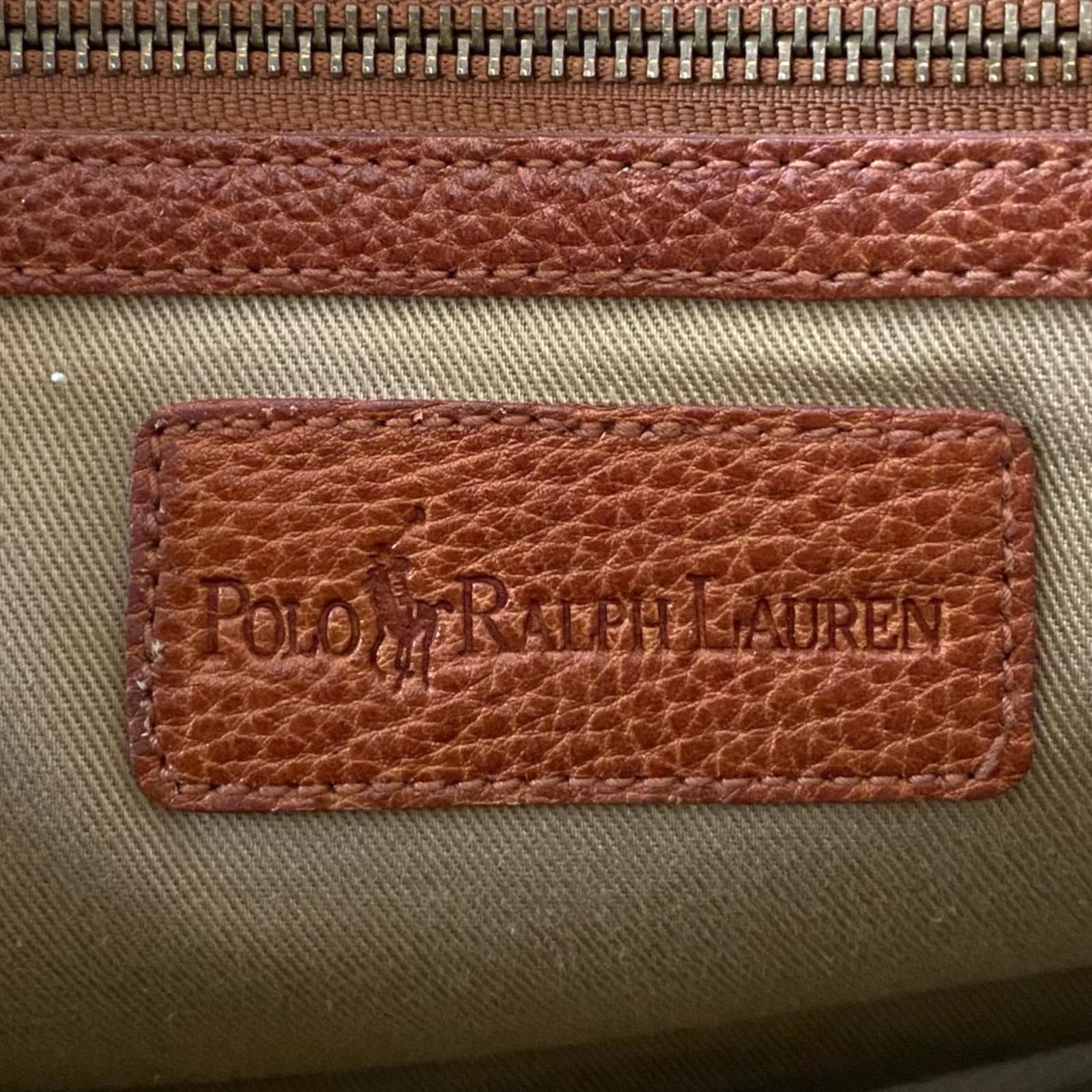 【美品】ポロ ラルフローレン ハンドバッグ シボ革 ブラウン ゴールド金具 POLO RALPH LAUREN ポロラルフローレン ブラウン レザー ミニ