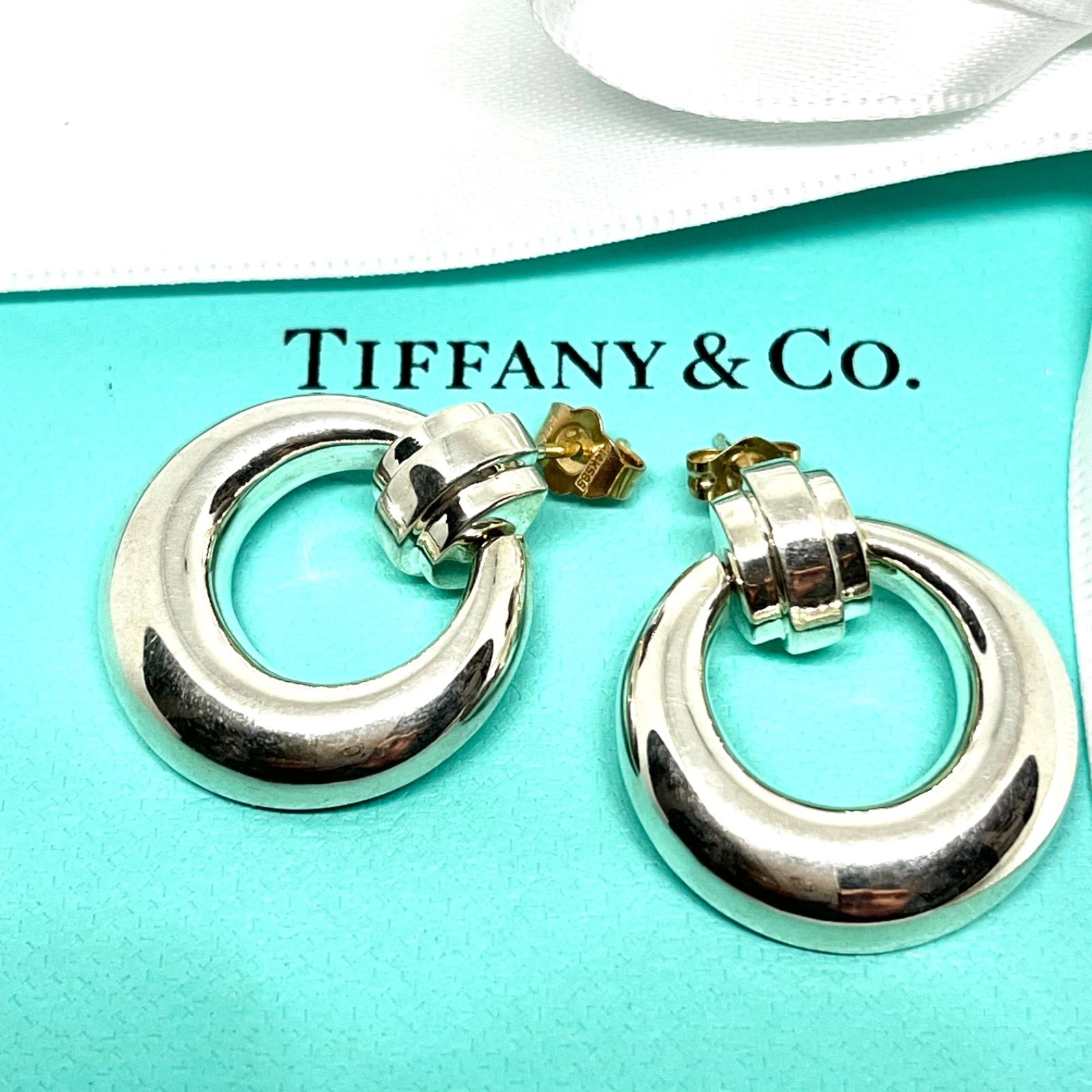 希少】TIFFANY & Co. ティファニー オーバルオープン フープ シルバー 