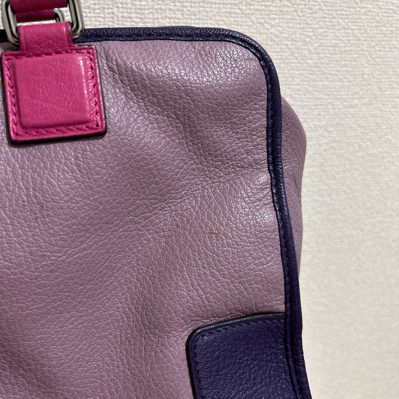 ロエベ LOEWE アマソナ28 ハンドバッグ トリコロール ピンク