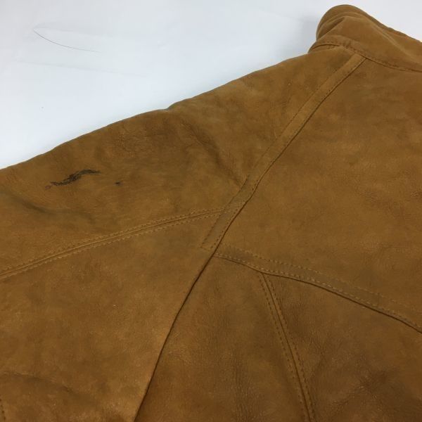 CHRIST レザージャケット/ライナーボア サイズXL程度 茶 キャメル 管NO