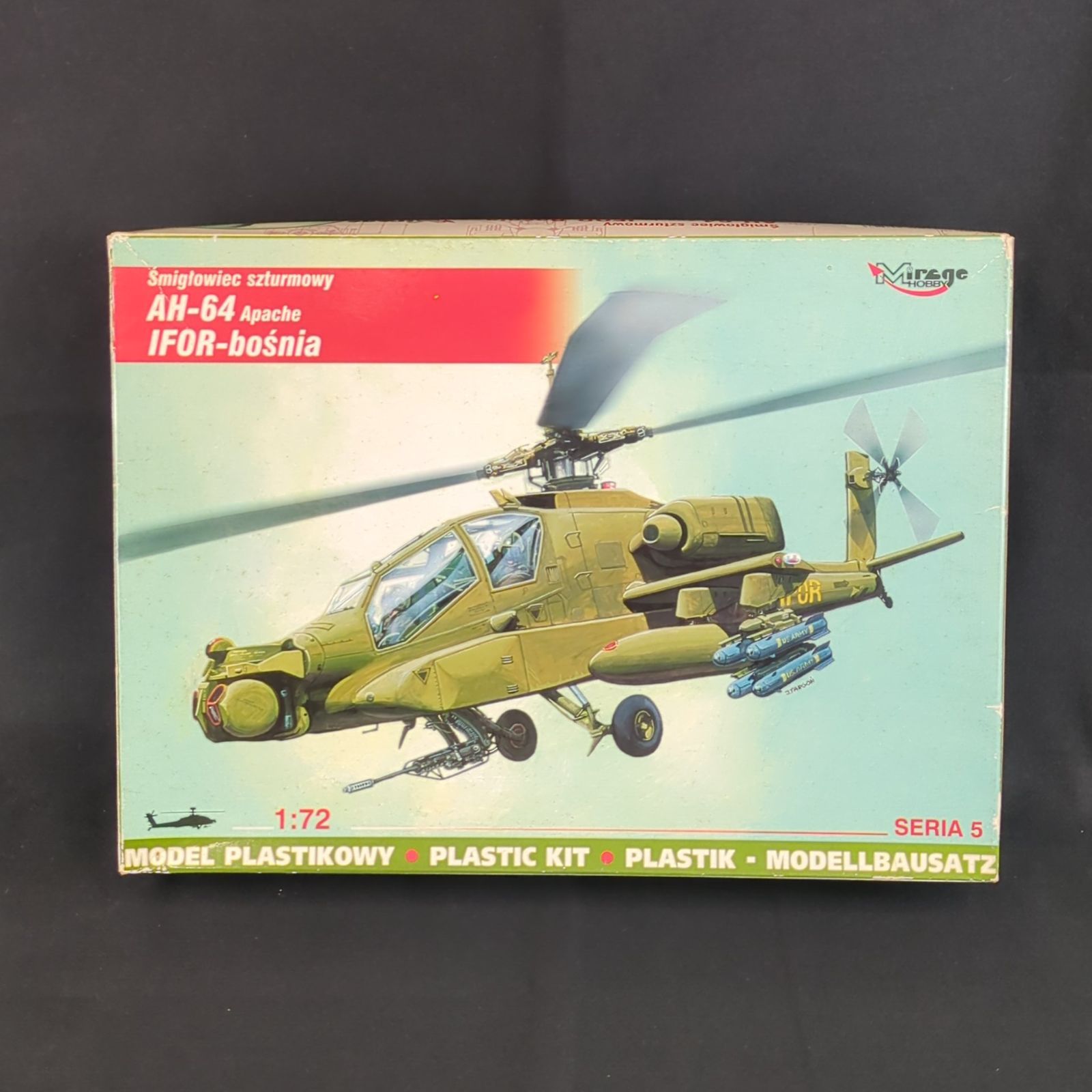 輸入キット キット ミラージュホビー Mirage Hobby 72052 1|72 AH-64 Apache IFOR-Bośnia AH-64 アパッチヘリ ボスニア戦