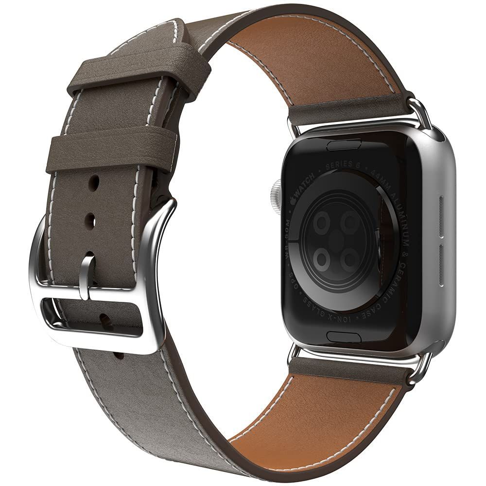 【新着商品】38/40/41mm Watch Apple for Wristband Leather 取り換え・長さ調整簡単、Sinjimoru ベジタブルタンニング 8/7/6/SE/5/4/3/2/1対応 エトゥープ 45mm 44mm 42mm 41mm