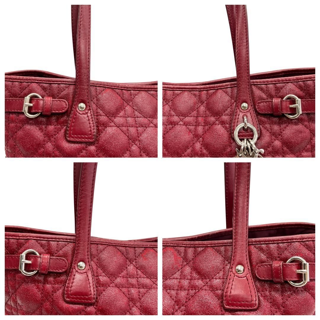希少 Dior ディオール トートバッグ カナージュ パナレア Gカード付 赤 