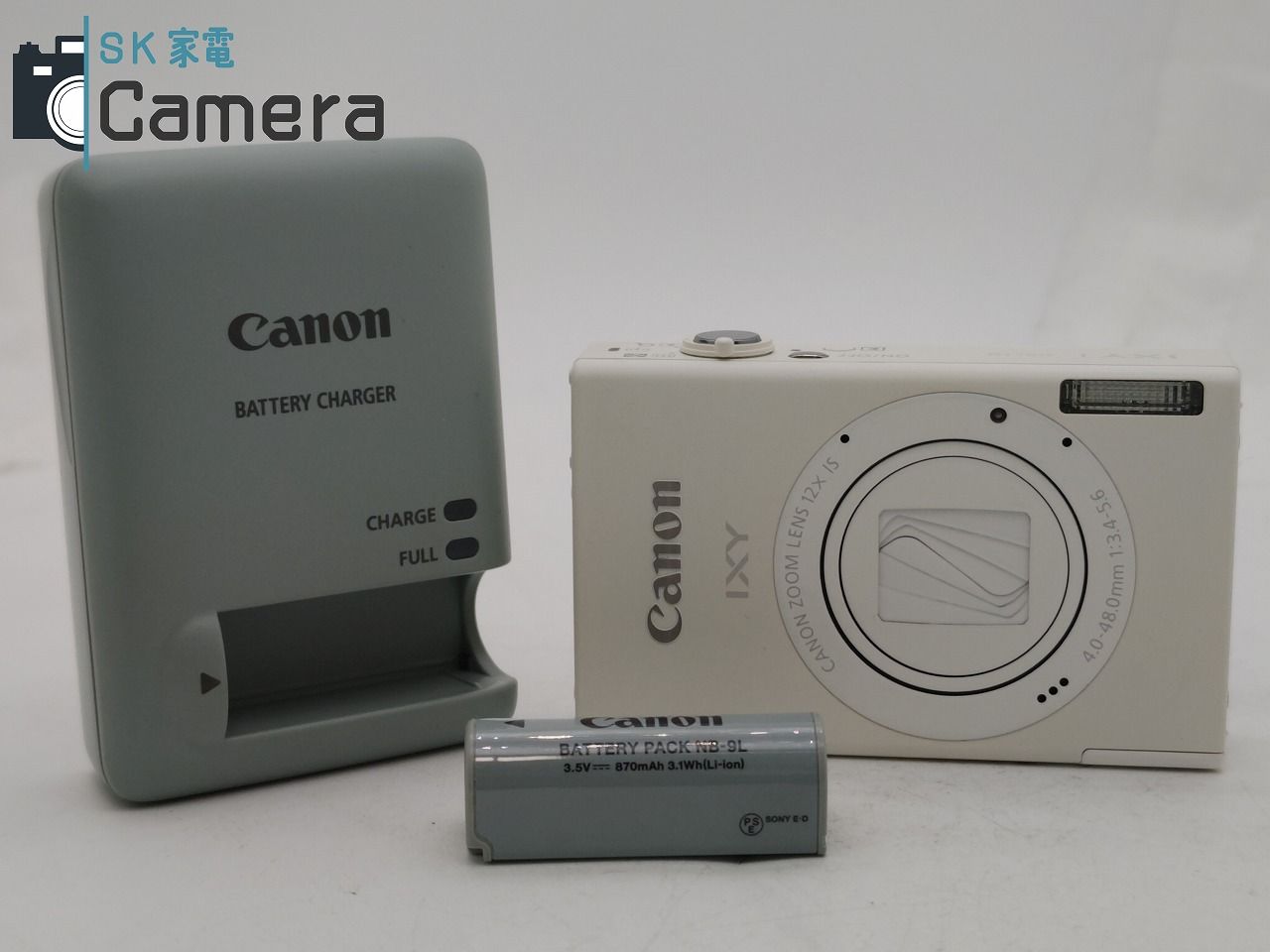 Canon IXY1 ホワイト 電池 充電器 付 キャノン - メルカリ