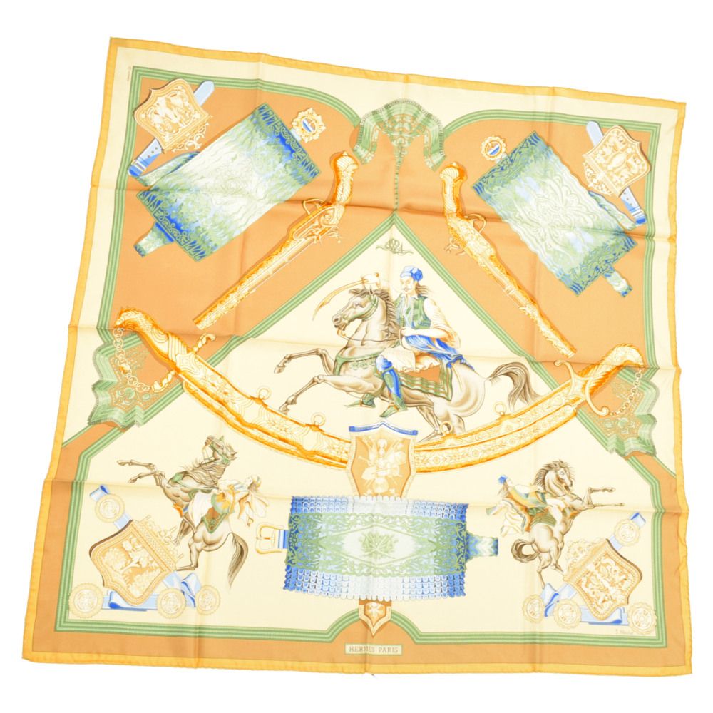 美品☆HERMES カレ90 ホースプリント素材