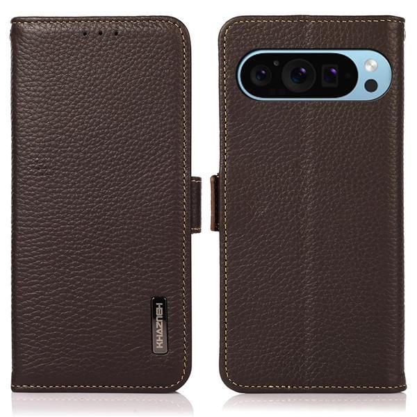 新品Google Pixel 9/9 pro_ブラウン Google Pixel 9/9 Pro ケース 手帳型 本革 グーグル ピクセル9 /9プロ カバー 財布型 高級本皮 シュリンクカーフレザー シンプル手帳ケース 耐摩擦 サイドマグネット式