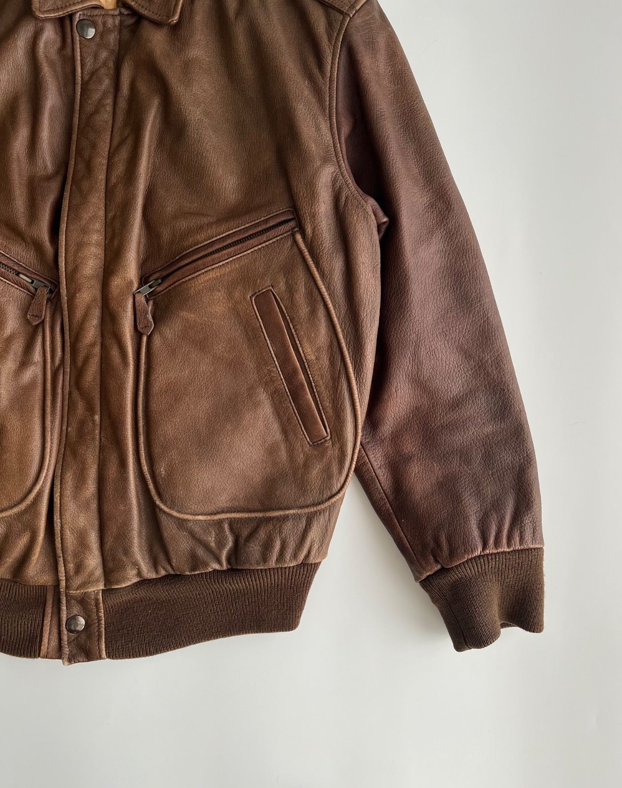 1980s EMPORIO ARMANI A-2 LEATHER JACKET 1980年代 オールド