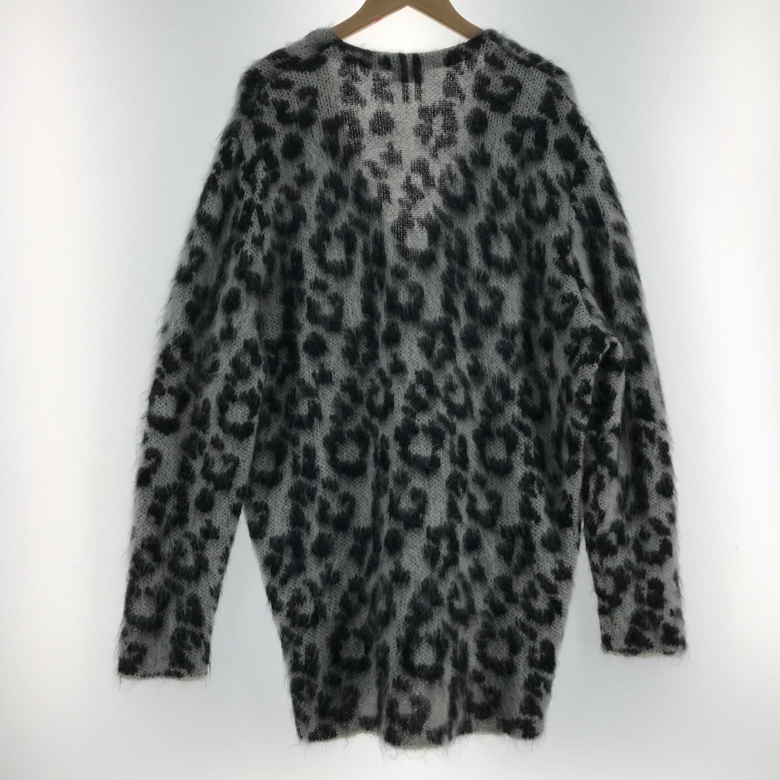 SAINT LAURENT Yves Saint Laurent モヘヤニット カーディガン SIZE XS レオパード柄 331074