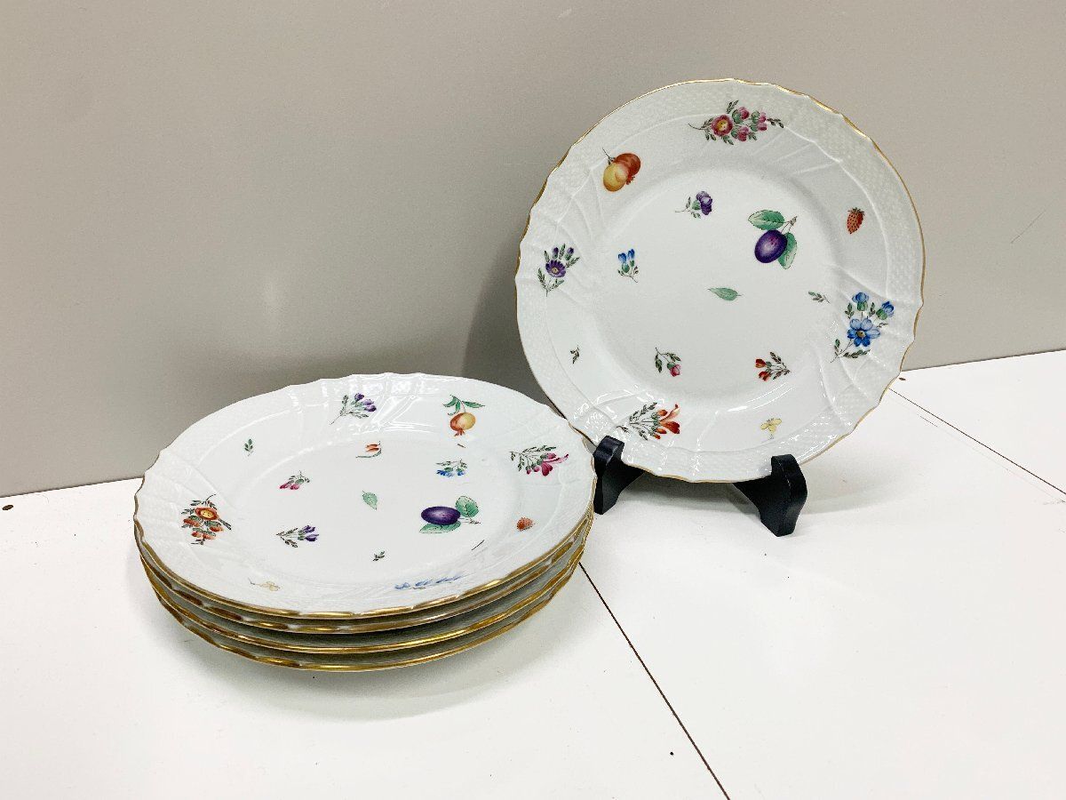 ◆リチャードジノリ Richard Ginori ベッキオペルージャ イタリア製 デザート皿 5枚セット お皿 プレート 19.5cm 洋食器 フルーツ柄 他374
