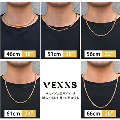 安心の匿名配送3mm-ゴールド_46.0 センチメートル VEXXS 喜平