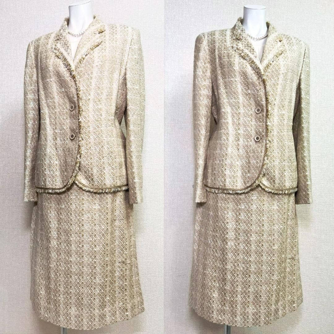 ベージュ ネップツイード