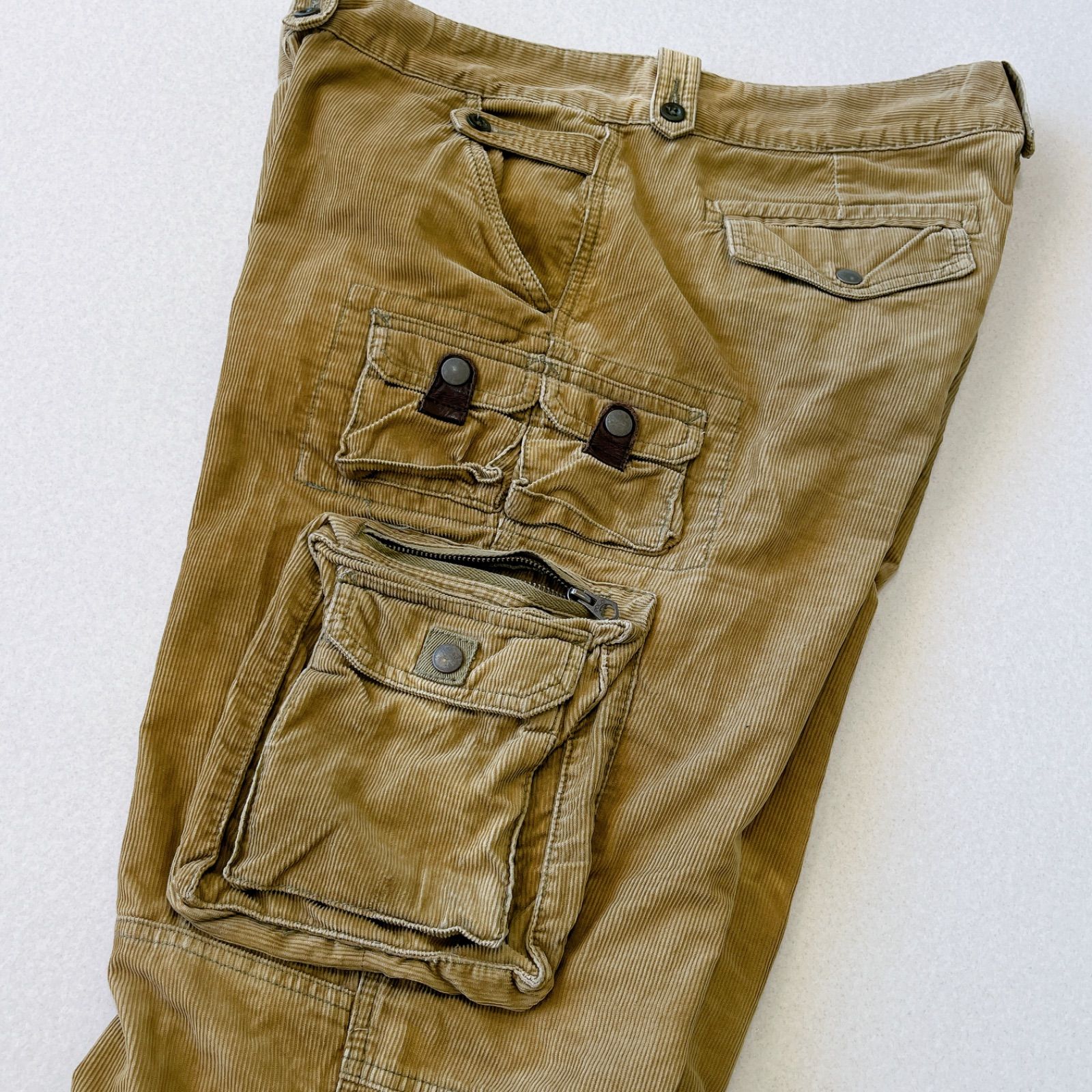 ラルフローレン　コーデュロイ　カーゴパンツ　パラシュート　マルチポケット　Polo by  Ralph  Lauren cargo pants corduroy multi pocket gimmick pants 90s 00s