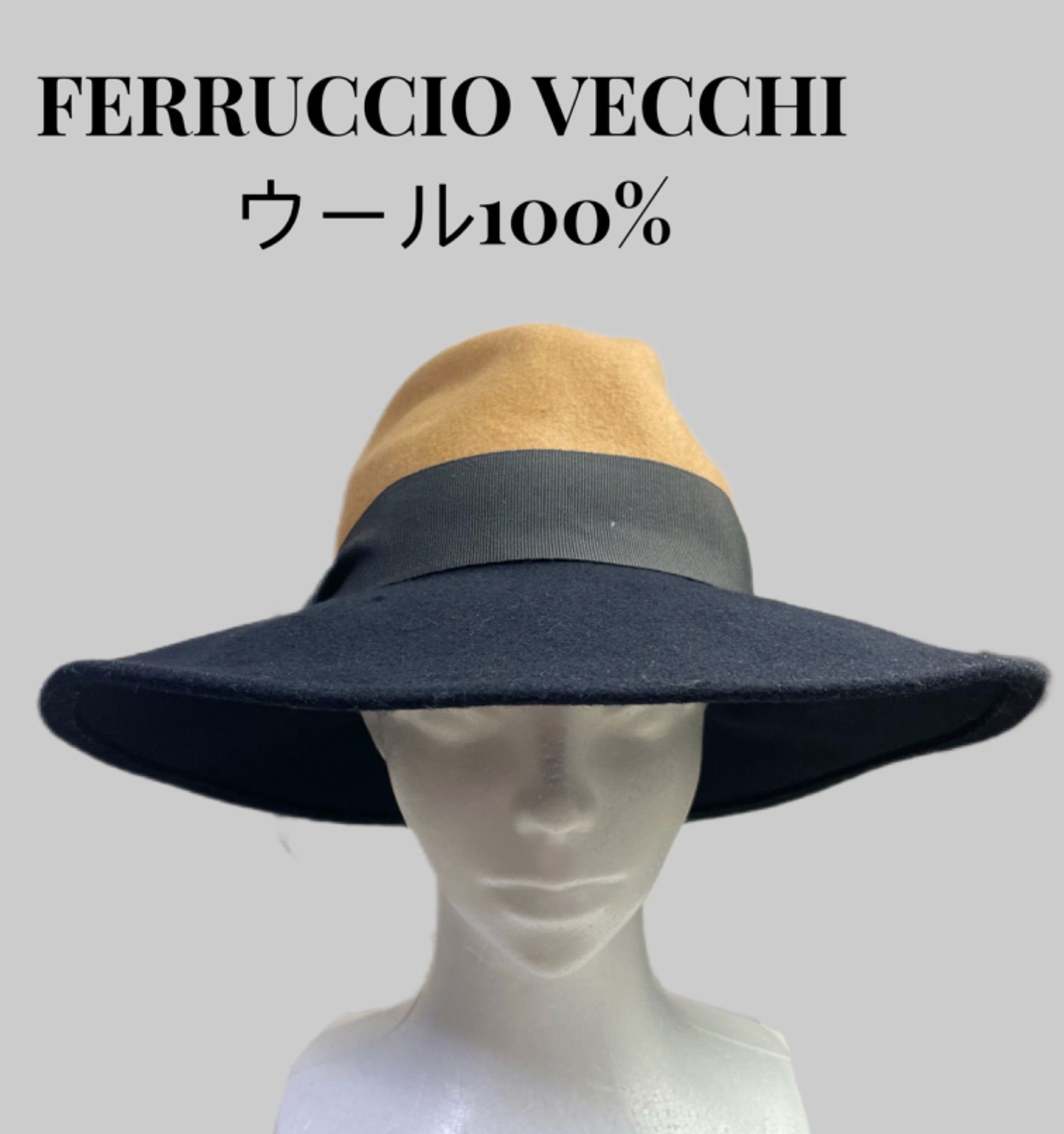 イタリア製 FERRUCCIO VECCHI フェリシオベッキ ウール100%中折れ