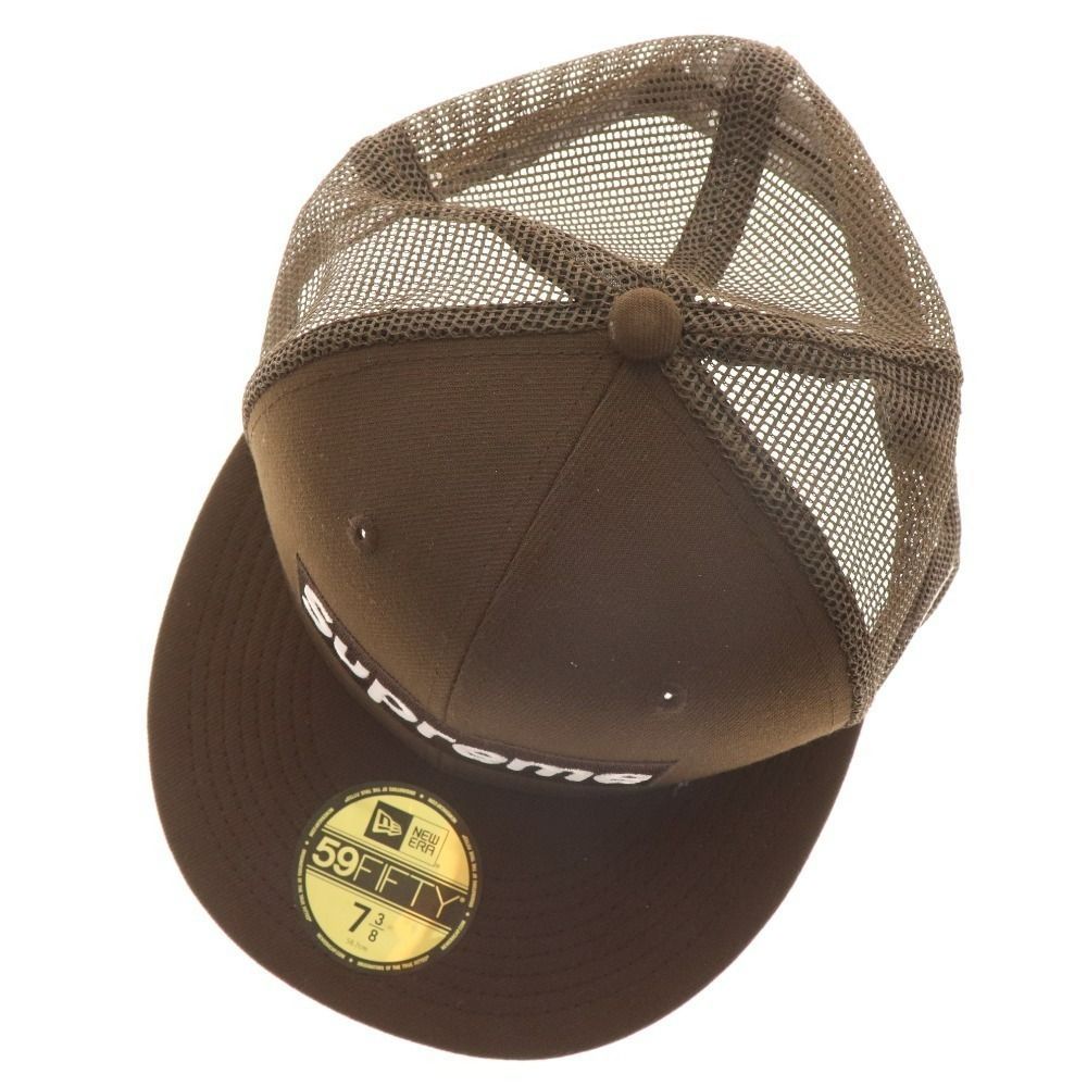 □ シュプリーム キャップ NEWERA 59FIFTY 帽子 刺繍 メンズ ブラウン 
