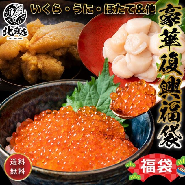 お歳暮 冬ギフト お年賀 北海道産2025年福袋 福袋 セットいくら うに 帆立 確定の 全5〜7種 グルメ 復興支援 海産物 北海道 北海道物産展 福袋 北海道復袋 復袋