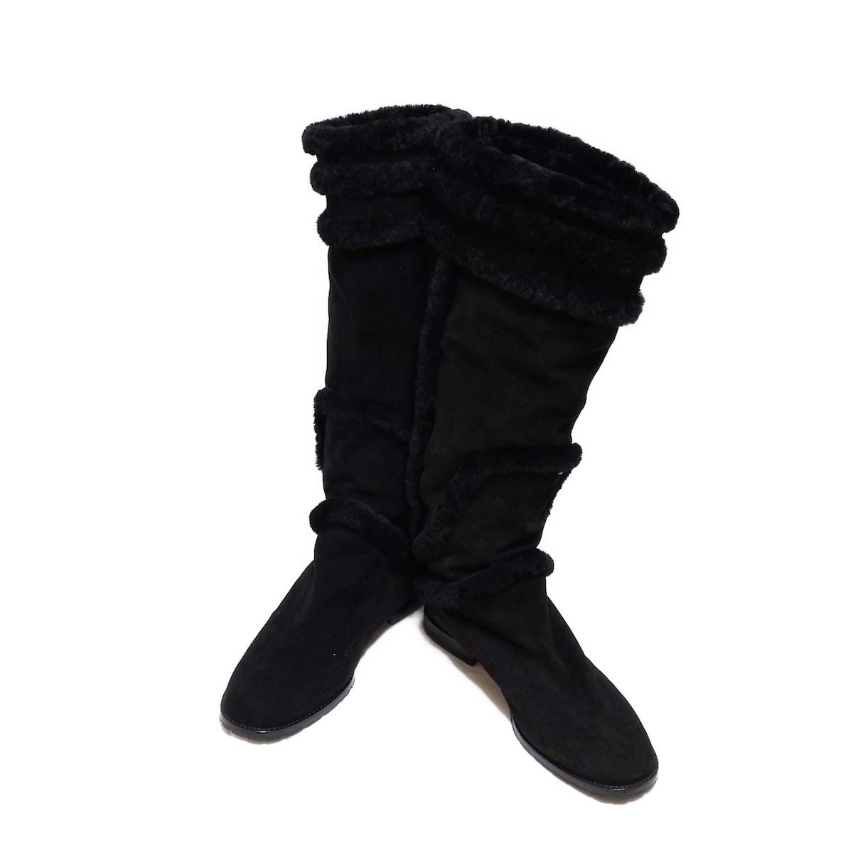 MANOLO BLAHNIK マノロブラニク ロングブーツ 39 レディース - 黒 ムートン