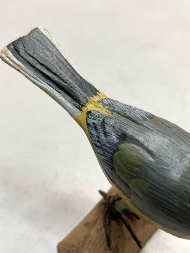 希少 キセキレイ バードカービング 野鳥彫刻 木彫りの野鳥 置物