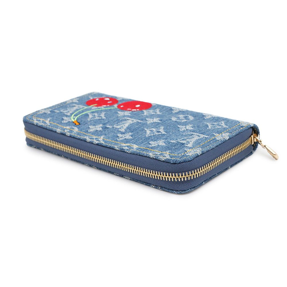 【レアアイテム♪】LV× TM ジッピーウォレット デニム チェリー ルイヴィトン 長財布 モノグラム・チェリー デニム LV × TM
