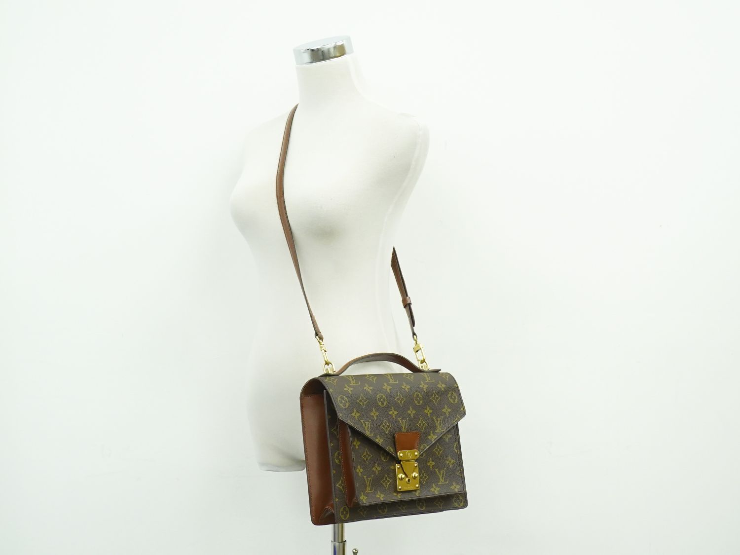ルイヴィトン　モノグラム　モンソー　ハンドバッグ　2点 本物 ルイヴィトン LOUIS VUITTON LV モンソー モノグラム 2WAY