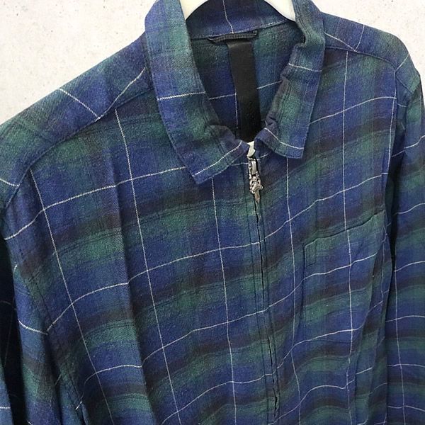 銀座店 クロムハーツ ダブルジップ チェックシャツ JVP メンズ sizeM 