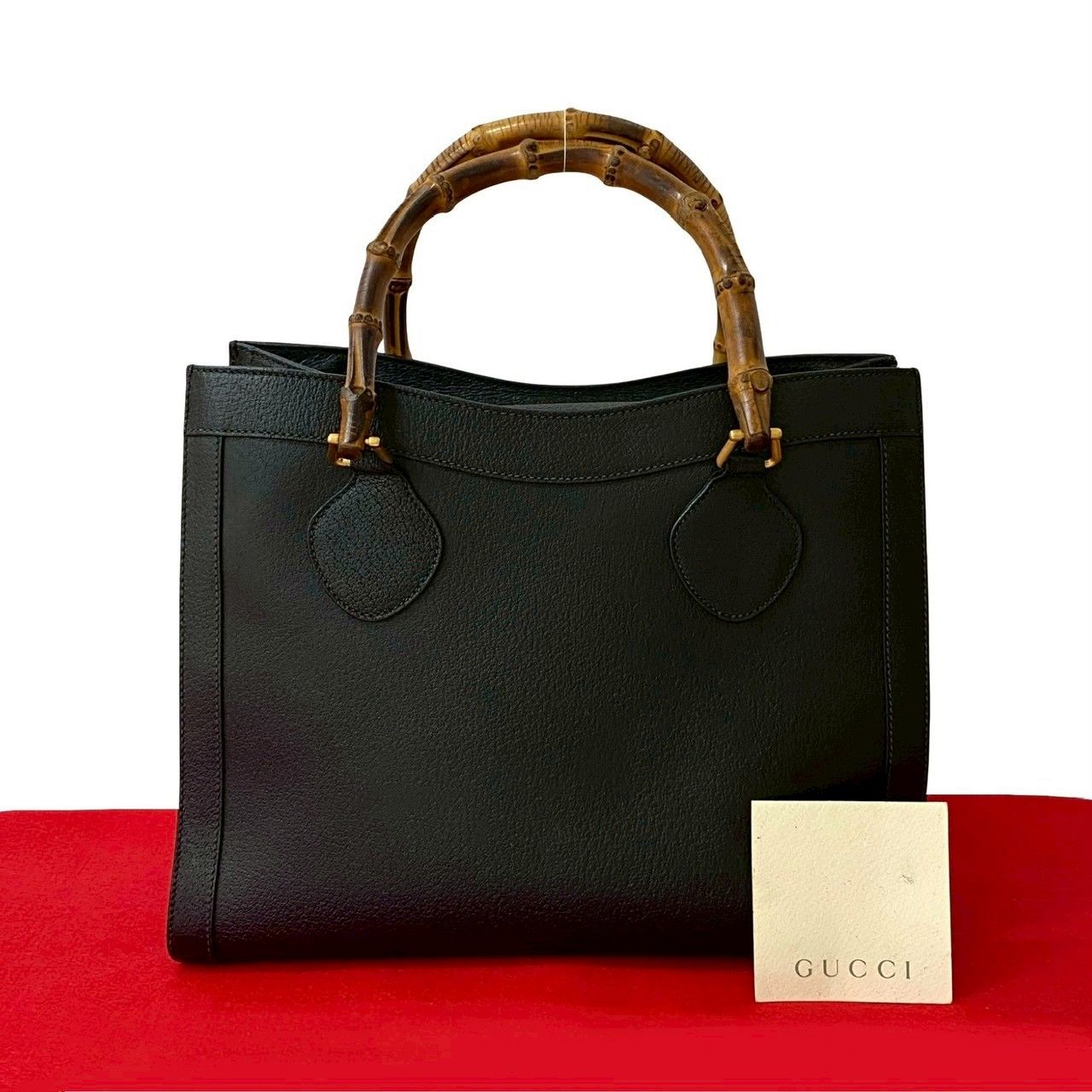 美品.本物】 GUCCI グッチ　バンブー トート　カバン　革　黒 ブラック GUCCI グッチ バンブー 002 1010 バッグ トートバッグ