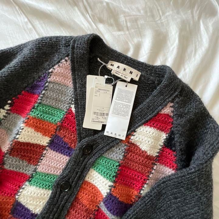 MARNI KNIT PATCHWORK CADDIGAN size 48季節感冬 - カーディガン