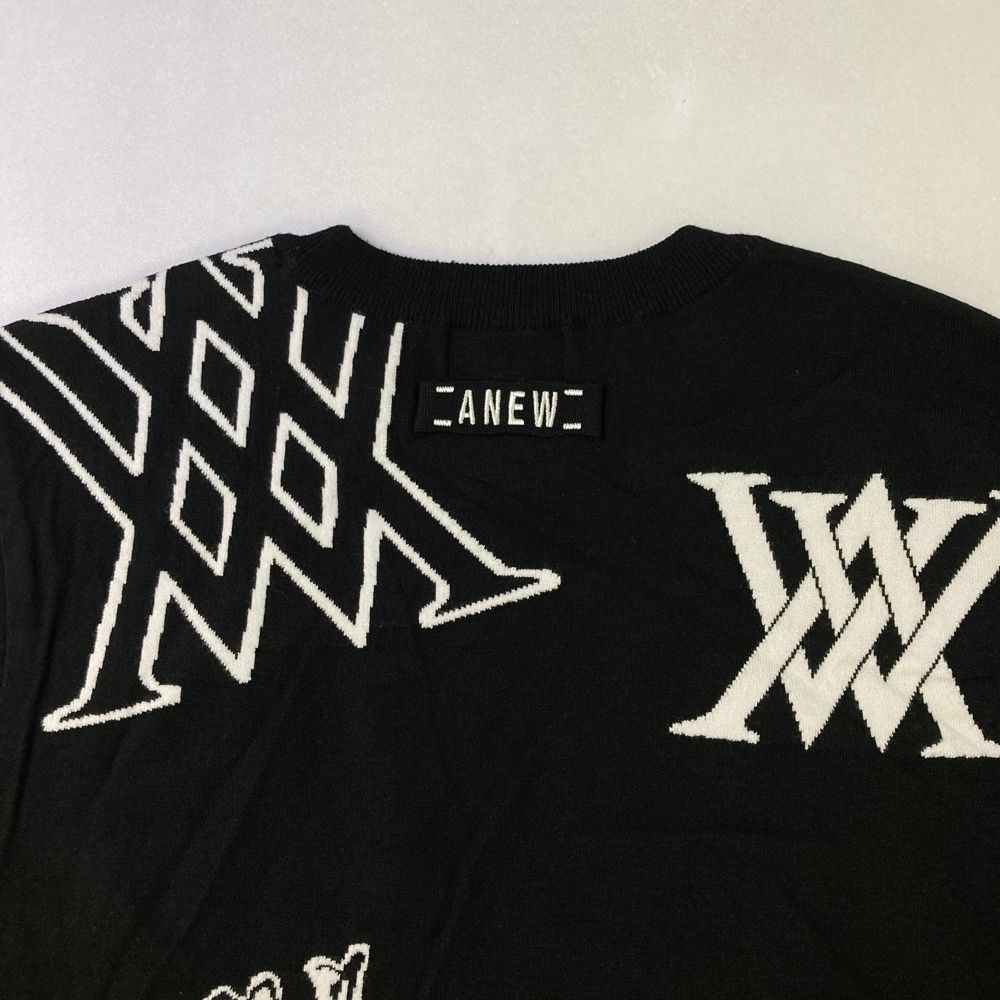 サイズ：L ANEW GOLF アニューゴルフ ニットセーター ロゴ総柄  