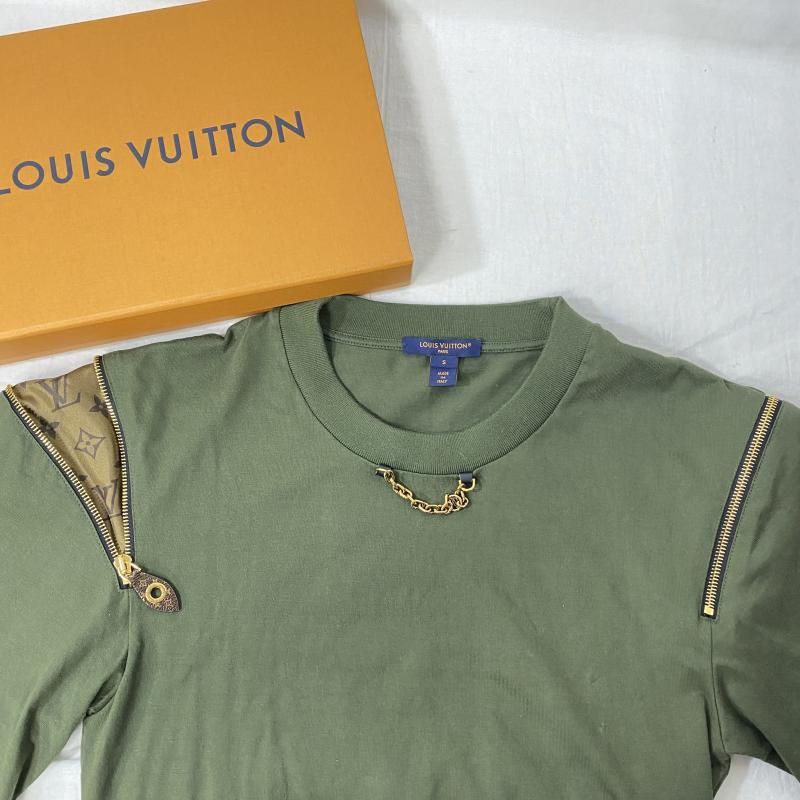 LOUIS VUITTON ルイヴィトン ワンピース ミニスカート ジッパースリーブTシャツドレス FPJD09API カーキ ジップ チェーン  モノグラム ミニワンピース - メルカリ