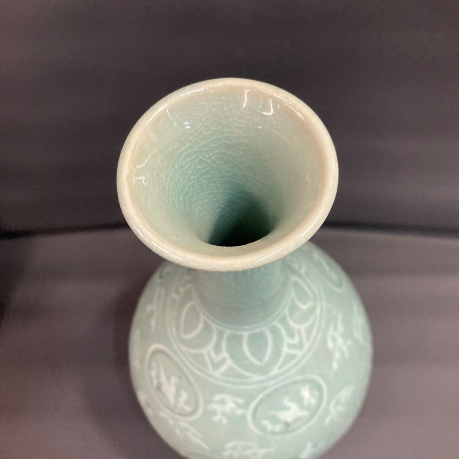 美品高麗青磁 芸林民族陶芸研究院 雲鶴図 花瓶 壷 青磁 花瓶 - メルカリ