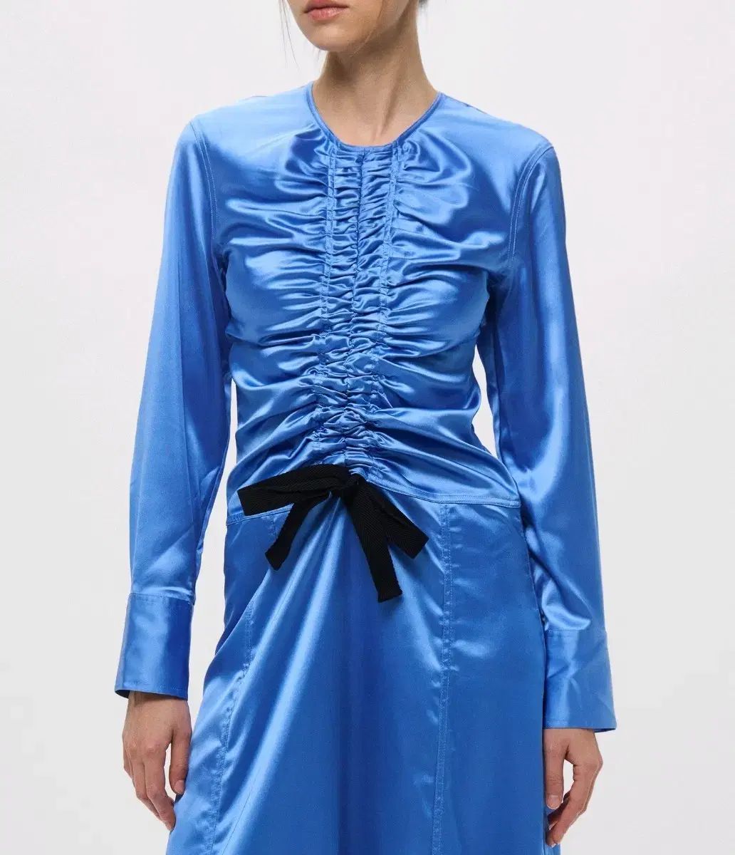 ガニー サテン ブルー ミディ ONE PIECE ハンソル トーテム ラベルルブラン マージュ サンドロ