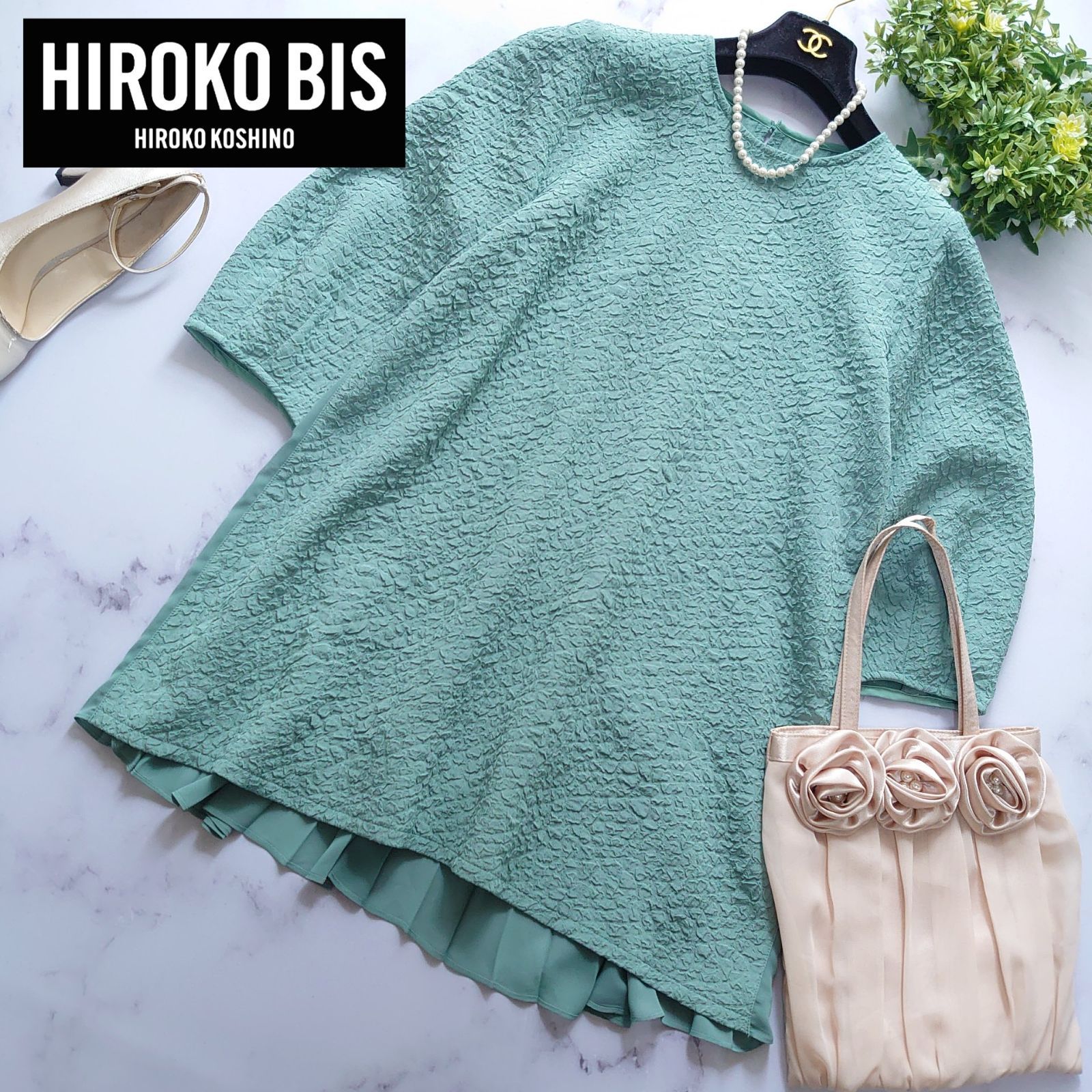 24AW ヒロコビス ふくれジャカードプリーツジョイントチュニック ブラウス 9