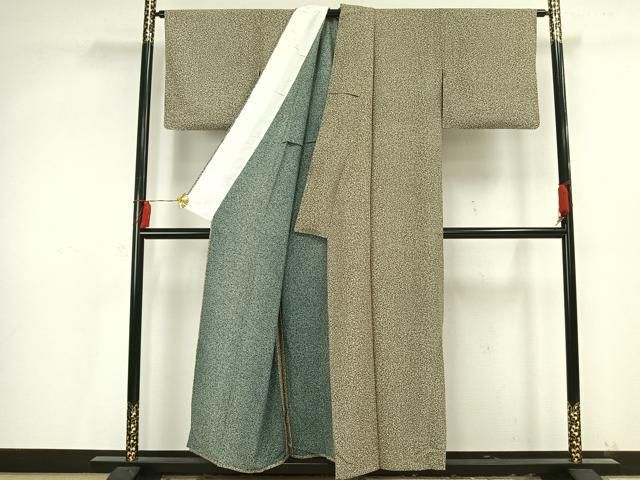 平和屋着物▽上質な小紋 単衣 霞文 正絹 逸品 未使用 AAAV2603fy