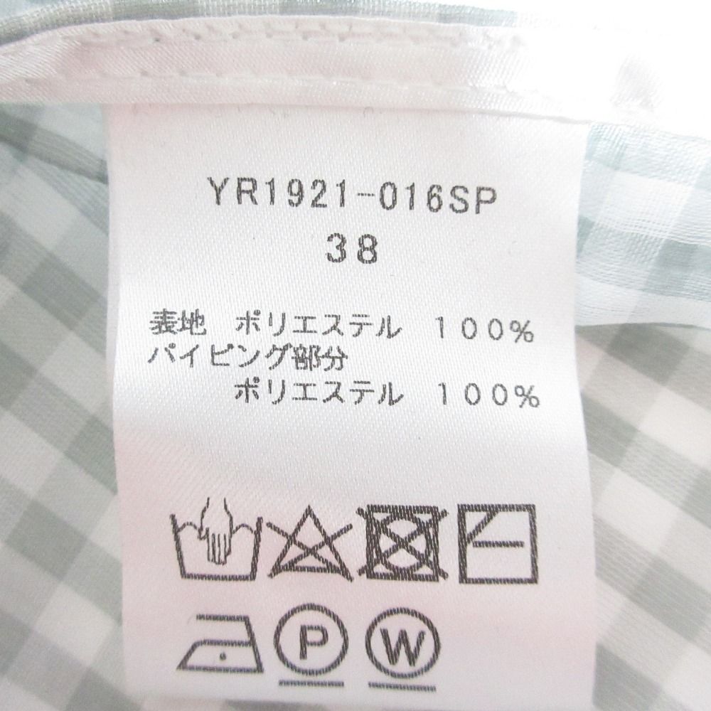 美品 yori ヨリ ギンガムチェック シアーブラウス カットソー