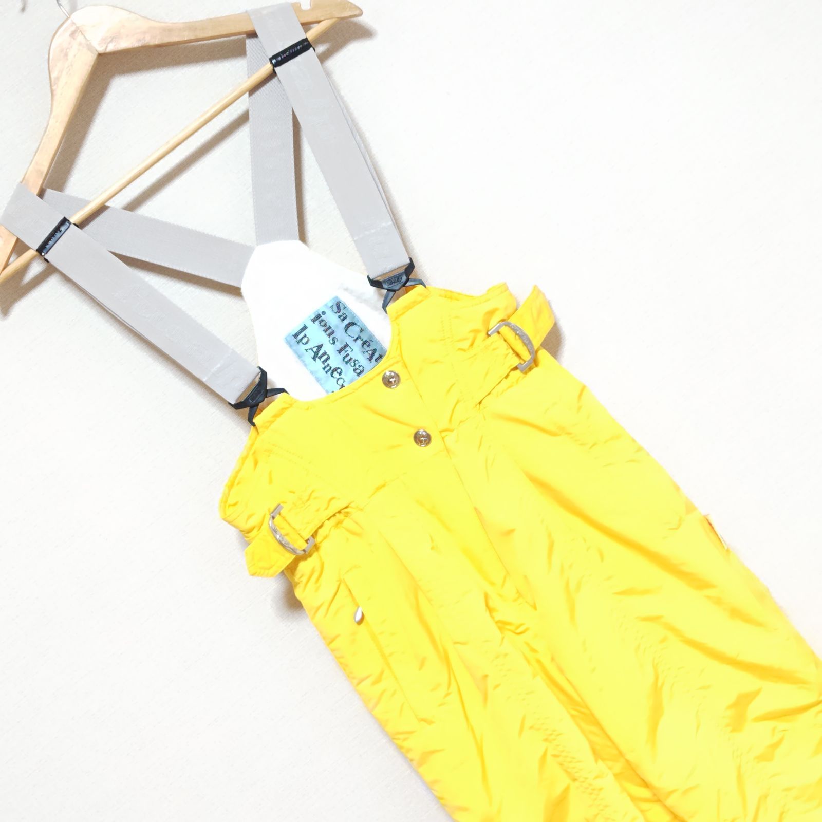 ◆オーバーオールにもなる◆ファスク　スノーボードウェアパンツ　イエロー ビタミンイエロー◎【fusalp】フザルプ スノーウェア ナイロンパンツ