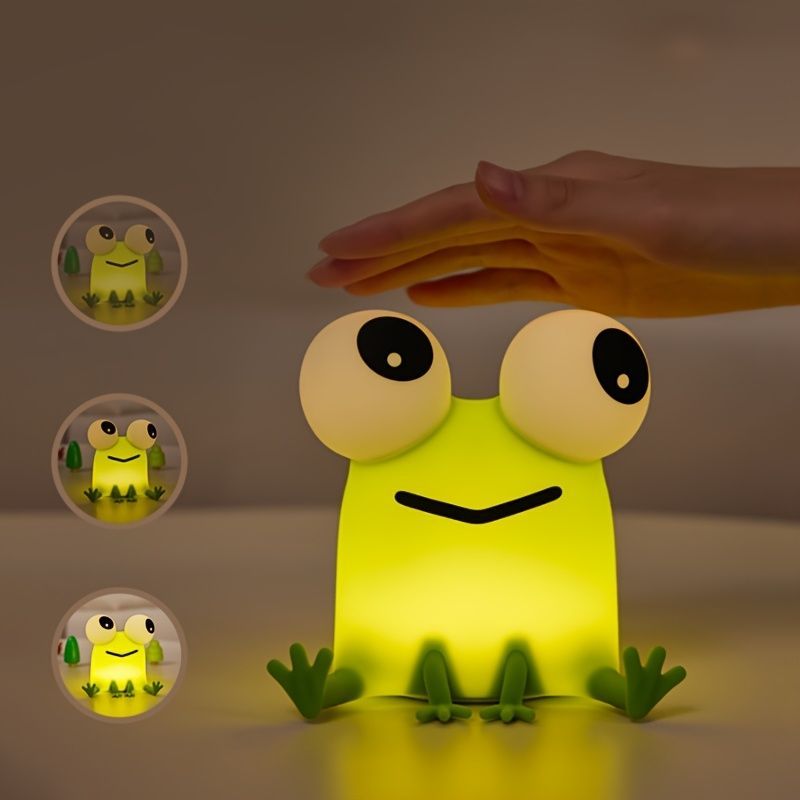 ナイトライト ベッドサイドランプ 卓上ライト オブジェ カエル かえる シリコン 間接照明 インテリア 寝室 授乳ライト テーブルライト テーブルランプ オシャレ ギフト プレゼント 誕生日 贈り物 充電式 癒しグッズ スタンドにも