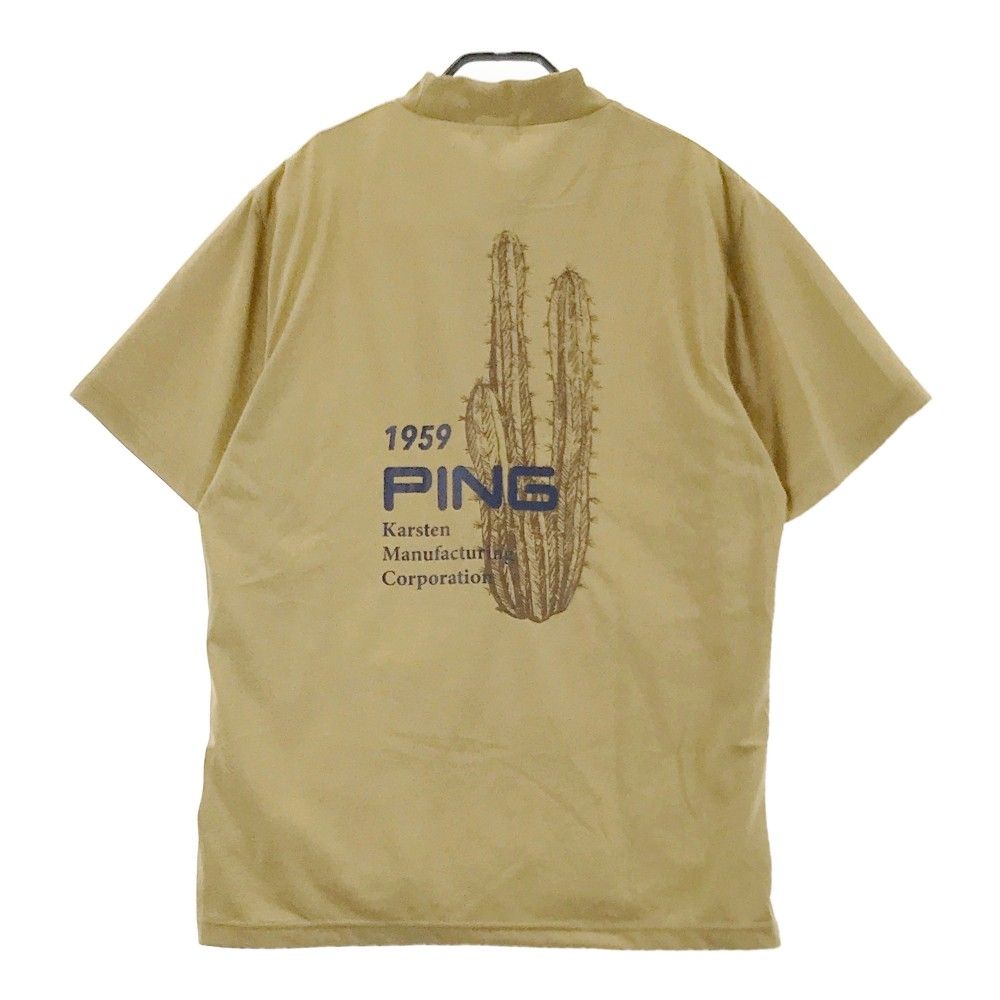サイズ：LL PING ピン 2025年モデル ハイネック 半袖Tシャツ  グリーン系 [240101428215] ゴルフウェア メンズ ストスト サイズ：LL PING ピン 2025年モデル ハイネック 半袖Tシャツ