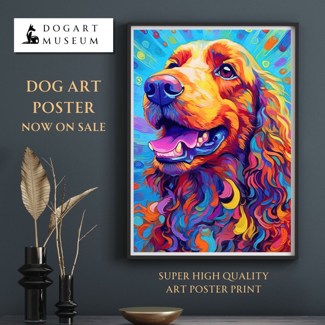 【Heavenly Life（天ノ国） - コッカースパニエル犬 No.1】アートポスター 犬の絵 犬の絵画 犬のイラスト