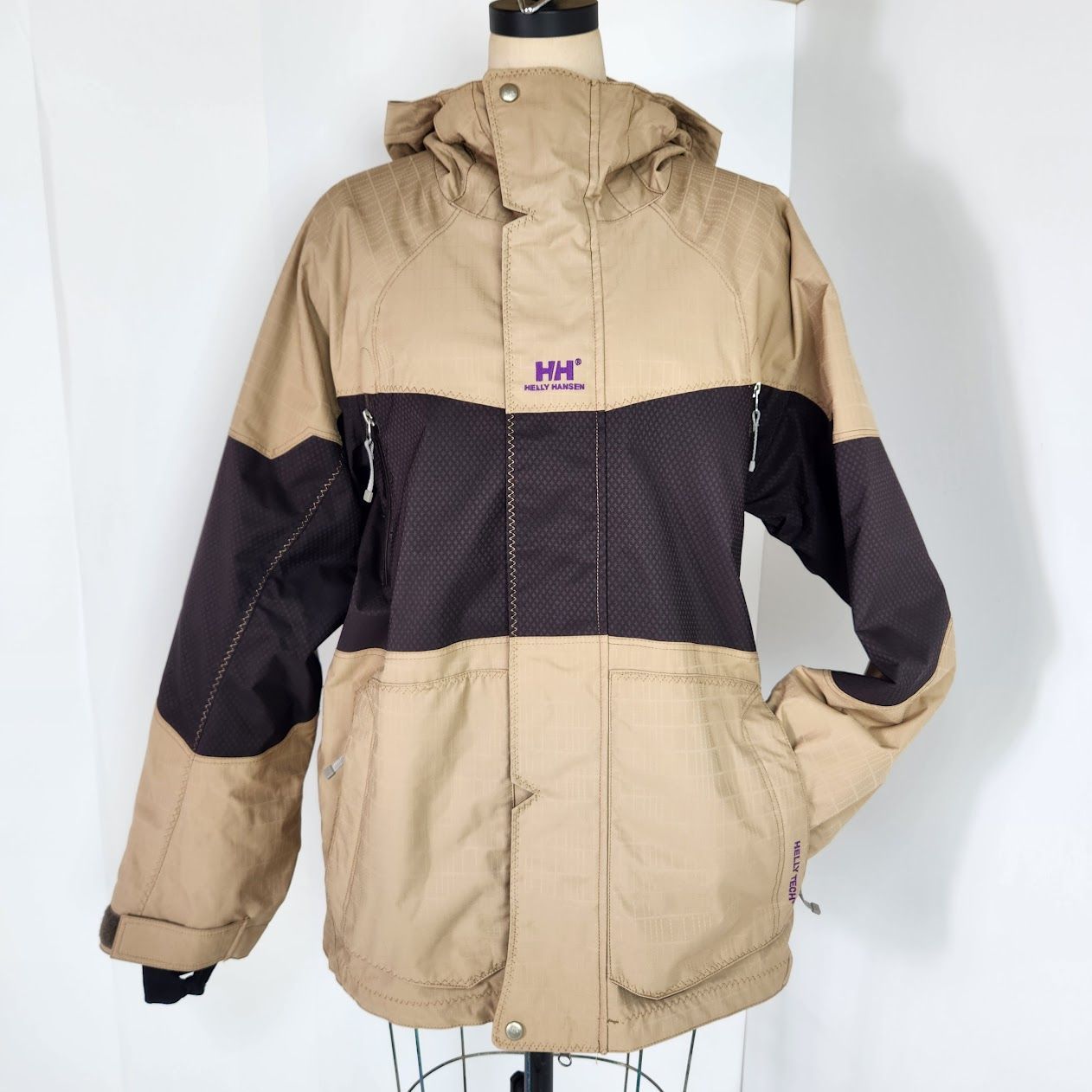 HELLY HANSEN マウンテンパーカー M ベージュ ブラウン フード付き
