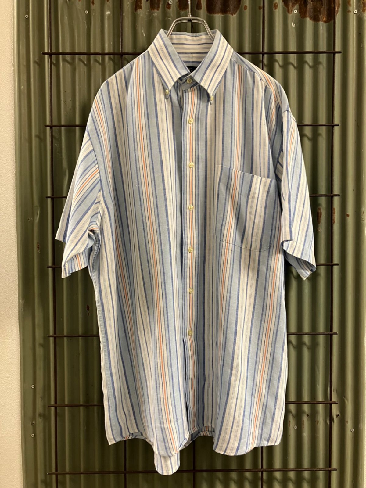 Old Josabank Linen S/S Shirt リネンストライプシャツ　半袖シャツ