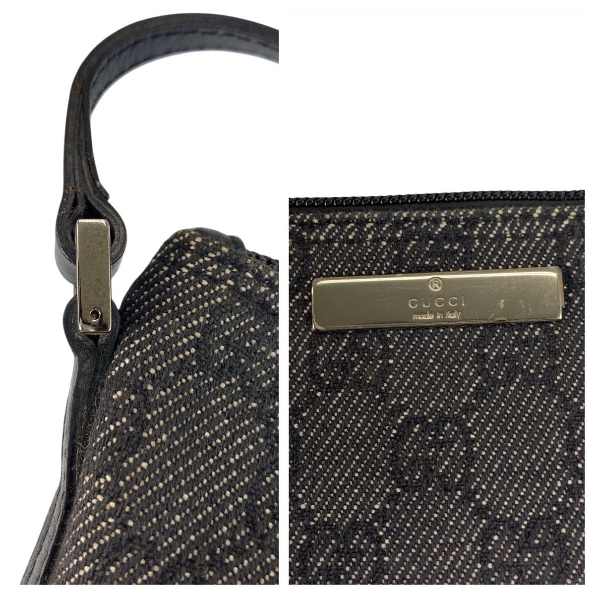 美品 GUCCI グッチ ブラック 黒 シルバー金具 GGキャンバス