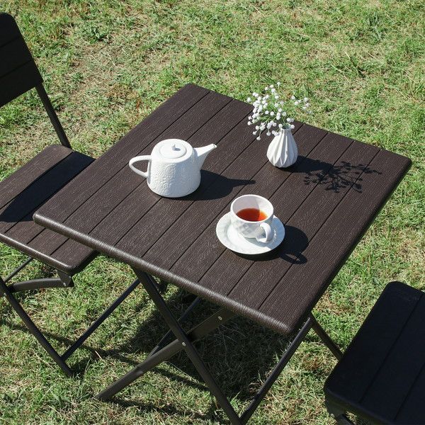 テーブルチェア 3点セット 木目調 注文 ガーデンセット ベランダ