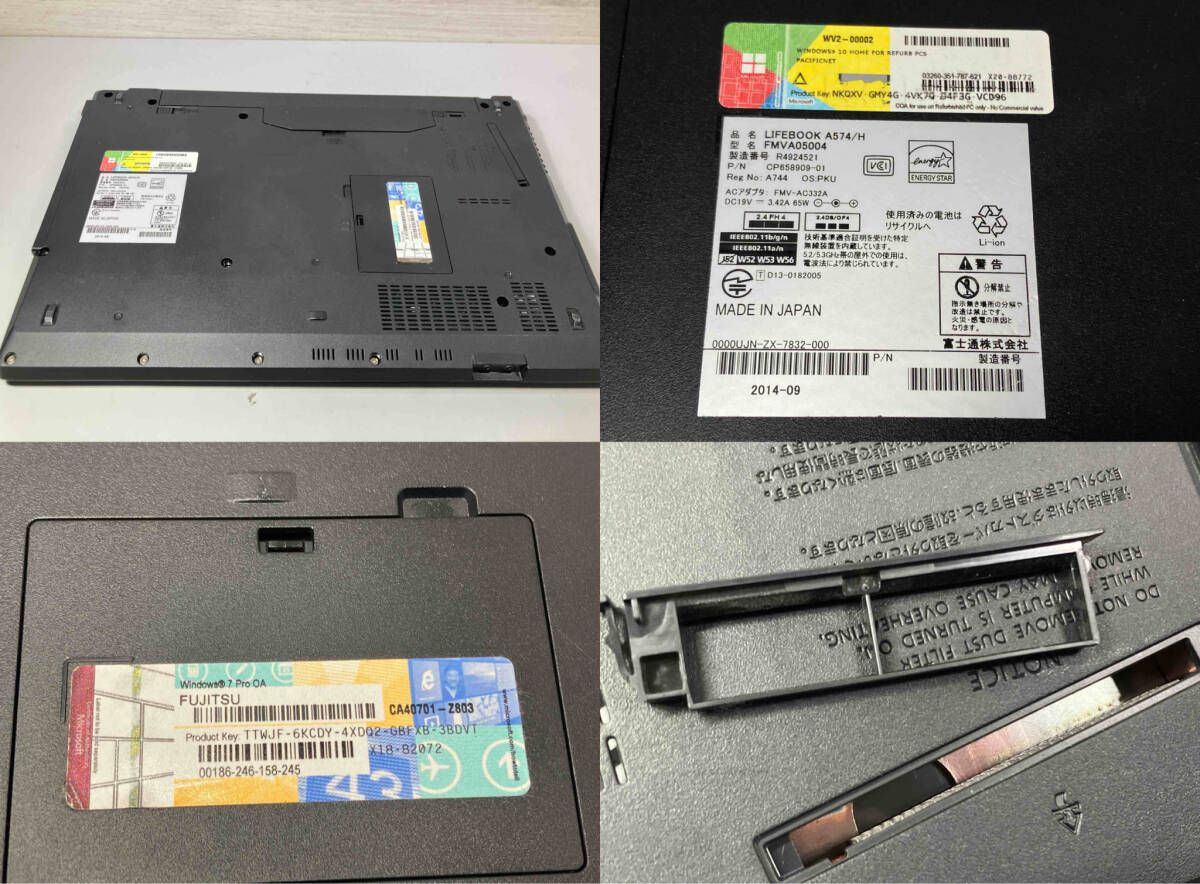 ジャンク FUJITSU/ FMVA05004/CPU:core i5 4300M /ﾒﾓﾘ:16GB/HDD