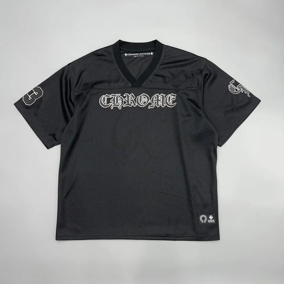 CHROME HEARTS MESH WARM UP JERSEY TEE CHプリントメッシュ半袖Tシャツ ブラック