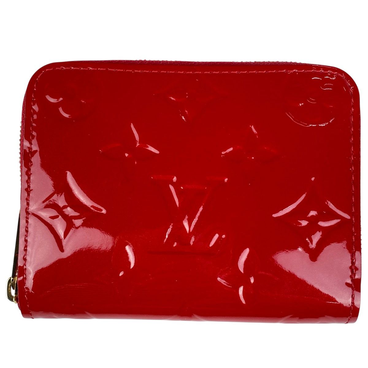 ルイ ヴィトン Louis Vuitton ジッピー コインパース ラウンドファスナー カードケース コインケース モノグラムヴェルニ ポムダムール レッド M93608 レディース