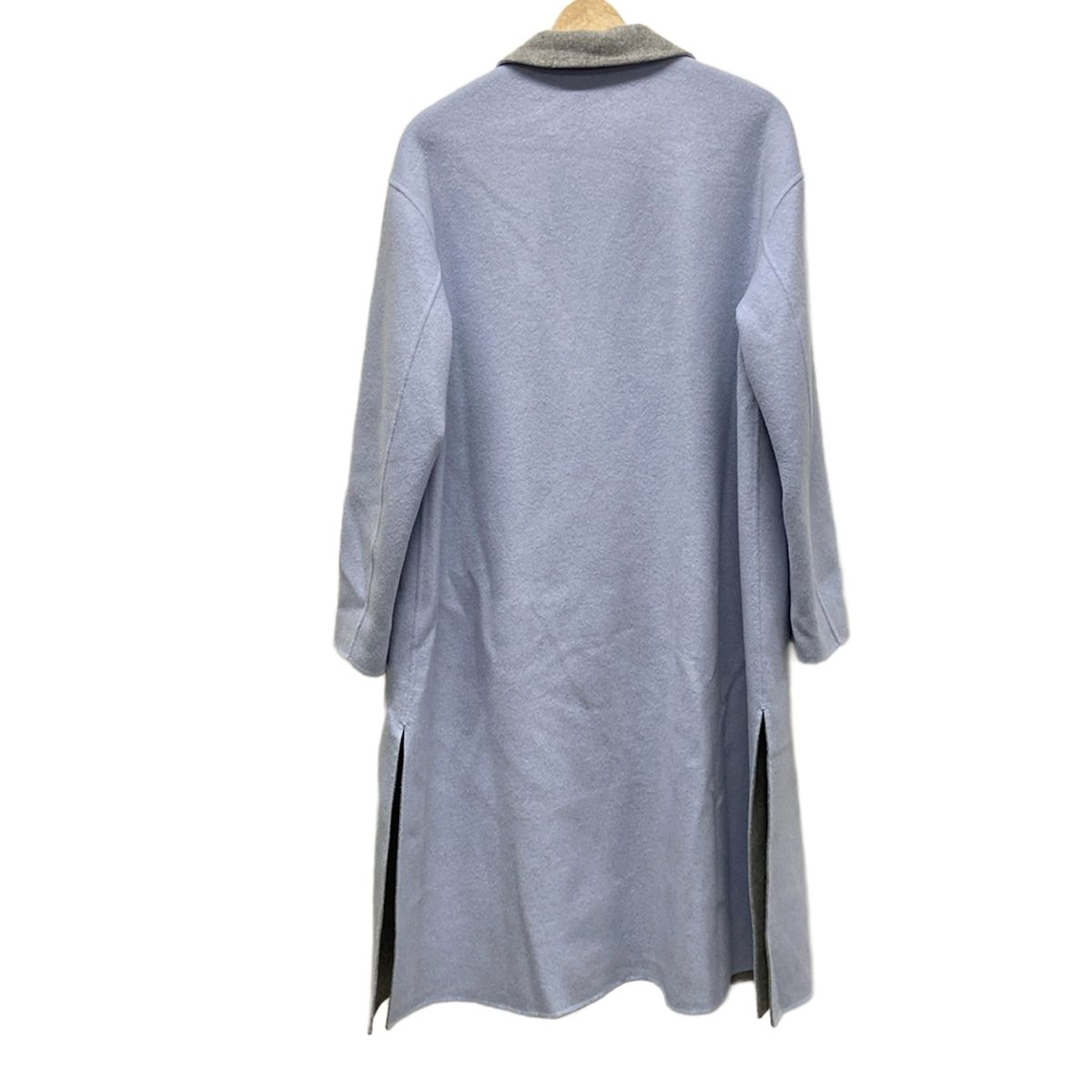 Aquascutum アクアスキュータム コート サイズ10 L レディース - ライトブルー×グレー 長袖 冬 秋