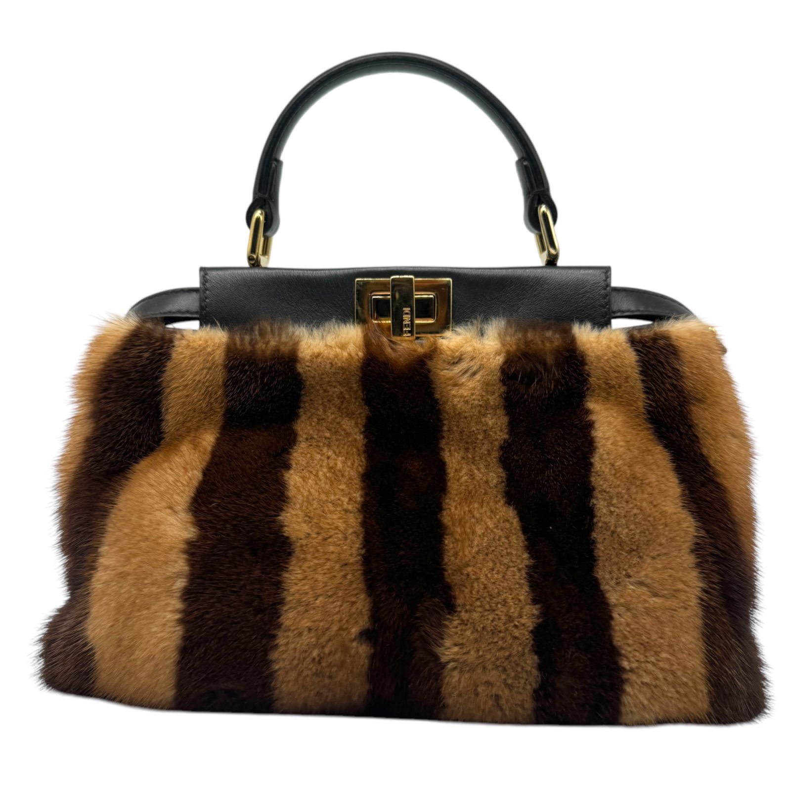 美品 高級 FENDI フェンディ ミンク MINK 毛皮 ミニピーカブー 