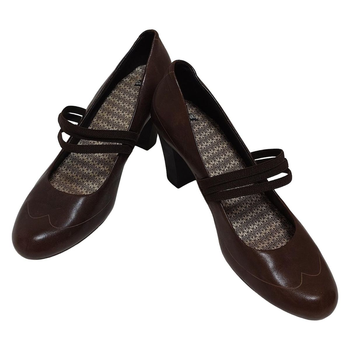 カンペール CAMPER 靴 パンプス 39 レザー ライトブラウン×マルチ レディース カンペールフラットシューズ ブラック 39 美品 CAMPER フラット