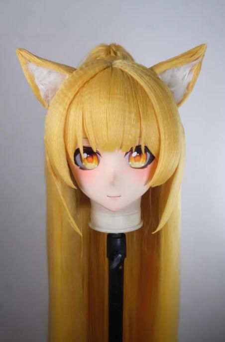 全頭マスク ロック付き NO.1204 フルマスク ドール ヘッドロリータ人形 コスプレ 変身 仮装 着ぐるみ 二次元美少女